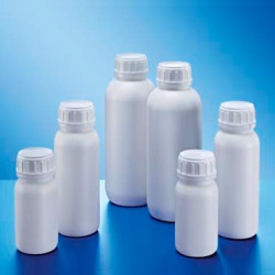 Бутыль Kautex 500 мл, HDPE, круглая, с барьерным слоем из полиамида, Ø 50 мм, белый цвет, без крышки