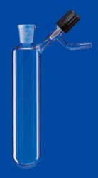 Пробирка круглодонная для азота Lenz 250 мл, муфта NS14/23, PTFE игольчатый кран, стекло