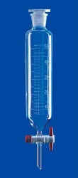 Воронка делительная цилиндрическая Lenz 1000 мл, с градуировкой, PTFE кран, стекло