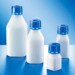 Бутыль Kautex узкогорлая "SafeGrip" 100 мл, HDPE, квадратная, Ø 32 мм, естественный цвет, без крышки