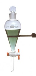 Воронка делительная грушевидная Kimble 250 мл, без градуировки, PTFE кран, автоклавируемая, с пробкой, стекло