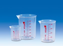 Стакан мерный VITLAB 100 мл, красная шкала, PMP