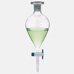 Воронка делительная коническая ISOLAB 100 мл, с градуировкой, NS19/26, PTFE кран, стекло