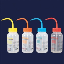 Промывалка ISOLAB 500 мл, широкогорлая, зелёная крышка, маркировка "Ethanol", PE