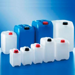 Канистра Kautex 20 л, HDPE, Ø 60 мм, синий цвет, без крышки, с допуском ООН для транспортировки