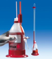Бюретка по Шиллингу VITLAB, 25 мл, с термоустойчивой защитной пластиковой оболочкой, боросиликатное стекло