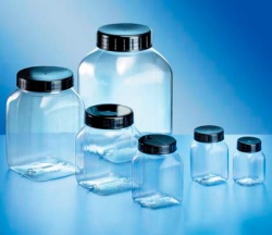 Контейнер Kautex широкогорлый 2000 мл, PETG, квадратный, Ø 80 мм, прозрачный цвет, без крышки